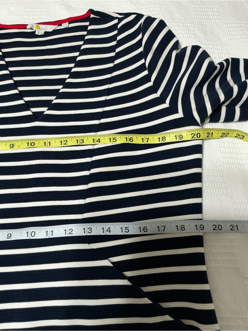 EUC Boden Bronte Ottoman Navy White Stripe Knit Midi Dress Pockets US 12R - Picture 10 of 15